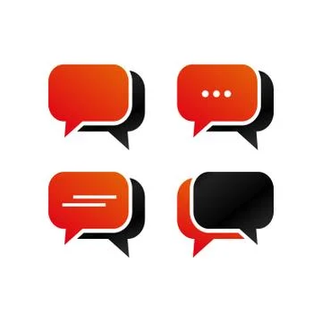 Rounded rectangle bubble chat icon Stock Illustration
