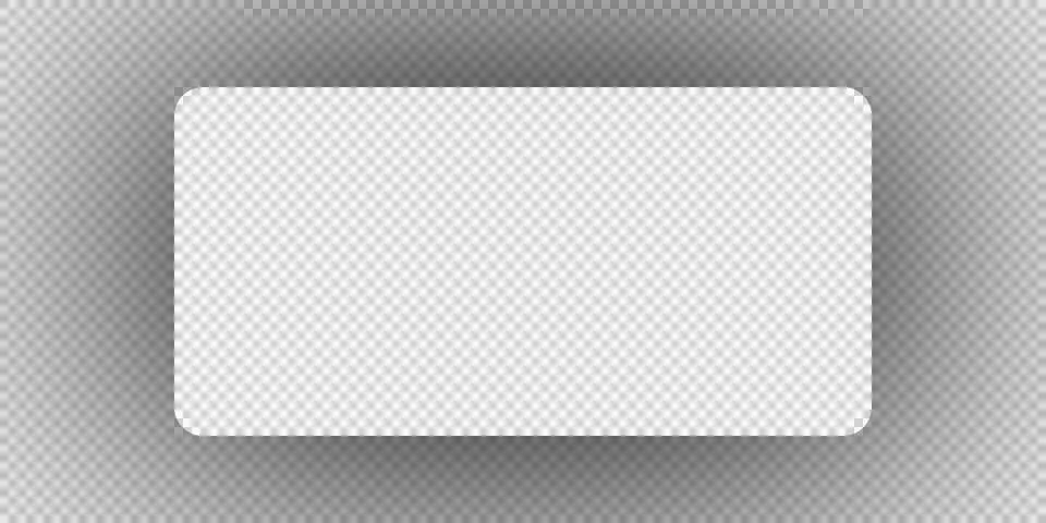 Rounded Rectangle Button Frame Soft Drop Shadow Isolated Transparent PNG UI Elem Stock Illustration