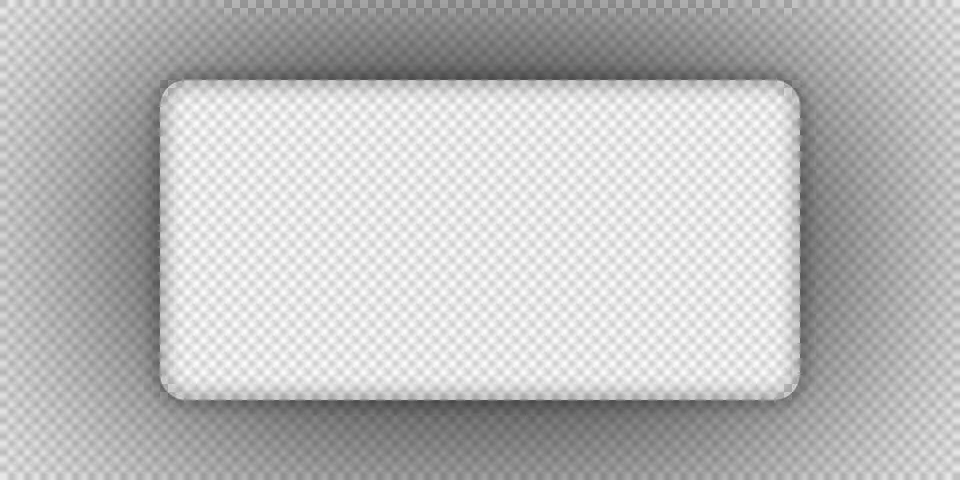 Rounded Rectangle Button Frame with Soft Drop Shadow Isolated Transparent PNG UI Stock Illustration