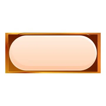 Rounded rectangle button with gold border showing a peach background Stock Illustration