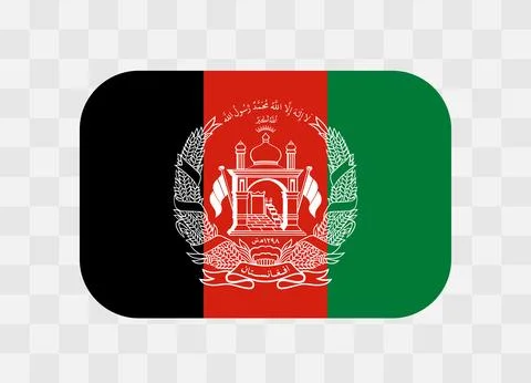 Rounded rectangle flag of Afghanistan Stock Illustration