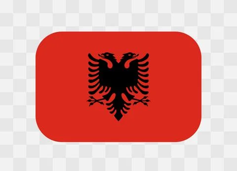 Rounded rectangle flag of Albania Stock Illustration
