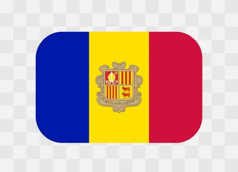 Rounded rectangle flag of Andorra イラスト素材