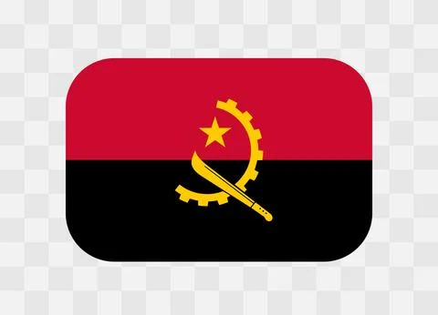 Rounded rectangle flag of Angola イラスト素材