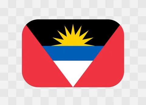 Rounded rectangle flag of Antigua and Barbuda 스톡 일러스트
