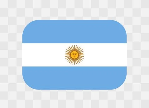 Rounded rectangle flag of Argentina Stock Illustration