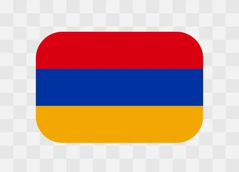 Rounded rectangle flag of Armenia Stock Illustration