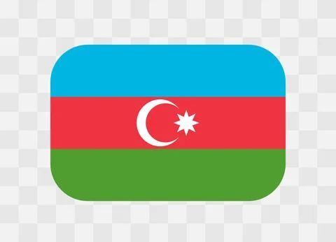 Rounded rectangle flag of Azerbaijan イラスト素材
