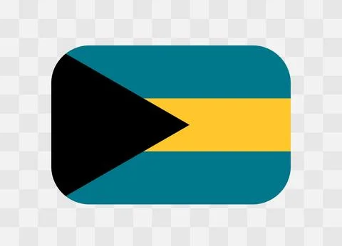 Rounded rectangle flag of Bahamas Stock Illustration