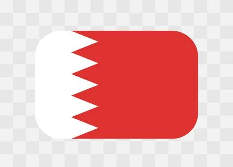 Rounded rectangle flag of Bahrain Stock Illustration