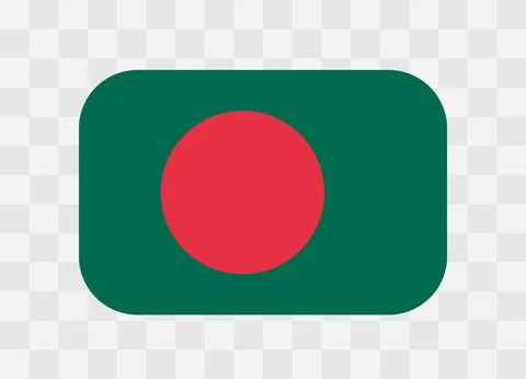 Rounded rectangle flag of Bangladesh Illustrazione stock