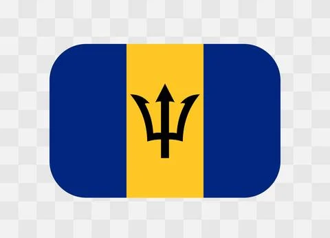 Rounded rectangle flag of Barbados 스톡 일러스트