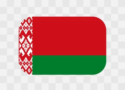 Rounded rectangle flag of Belarus Stock Illustration