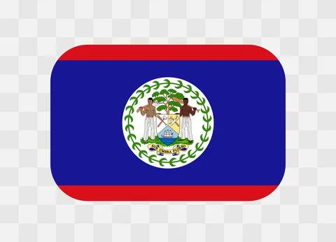 Rounded rectangle flag of Belize Illustrazione stock