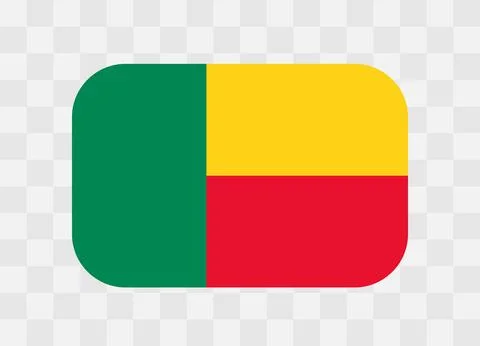 Rounded rectangle flag of Benin Stock Illustration