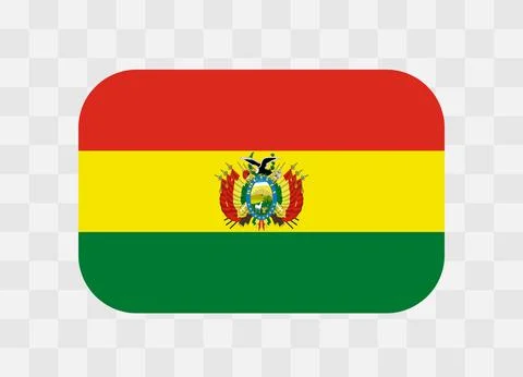 Rounded rectangle flag of Bolivia Illustrazione stock