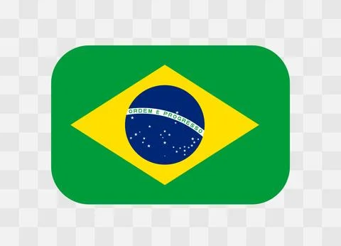 Rounded rectangle flag of Brazil Stock Illustration