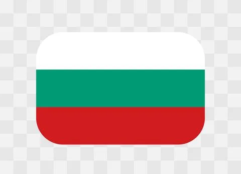 Rounded rectangle flag of Bulgaria Stock Illustration