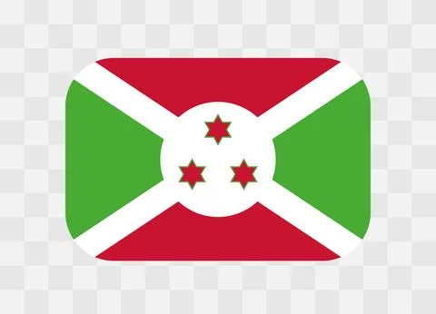 Rounded rectangle flag of Burundi Stock Illustration