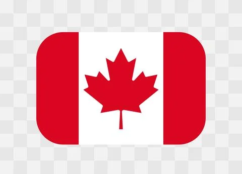 Rounded rectangle flag of Canada Stock Illustration