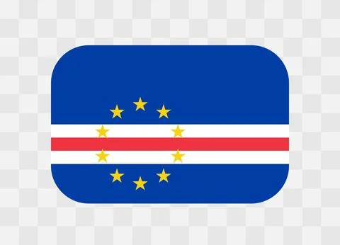 Rounded rectangle flag of Cape Verde Stock Illustration