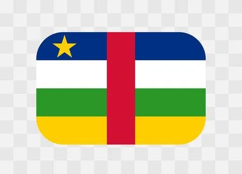 Rounded rectangle flag of Central African Republic 스톡 일러스트