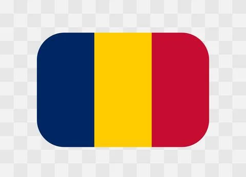 Rounded rectangle flag of Chad イラスト素材