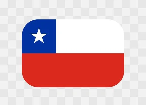 Rounded rectangle flag of Chile Stock Illustration
