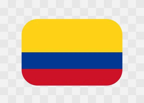 Rounded rectangle flag of Colombia 스톡 일러스트