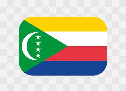 Rounded rectangle flag of Comoros イラスト素材