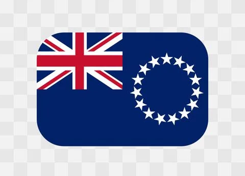 Rounded rectangle flag of Cook Islands Stock Illustration