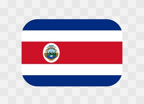 Rounded rectangle flag of Costa Rica Illustrazione stock