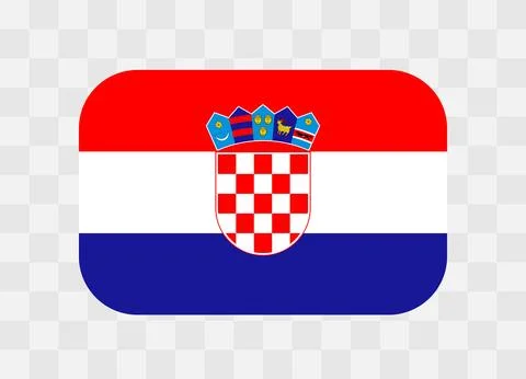 Rounded rectangle flag of Croatia Stock Illustration