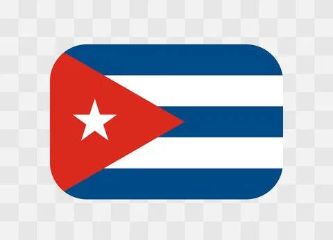 Rounded rectangle flag of Cuba Illustrazione stock