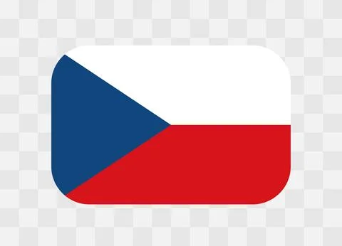 Rounded rectangle flag of Czech Republic Stock Illustration