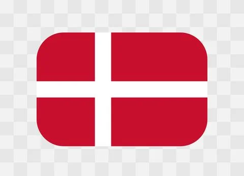 Rounded rectangle flag of Denmark Stock Illustration