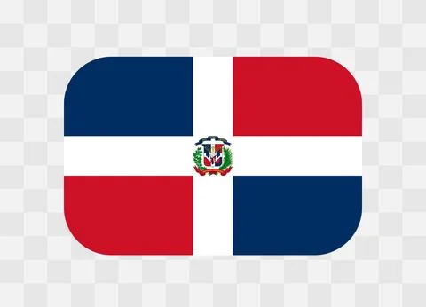 Rounded rectangle flag of Dominican Republic Stock Illustration