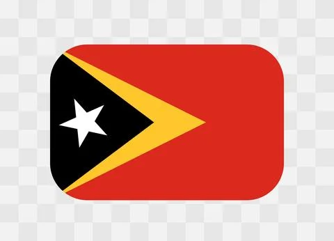 Rounded rectangle flag of East Timor Stock Illustration
