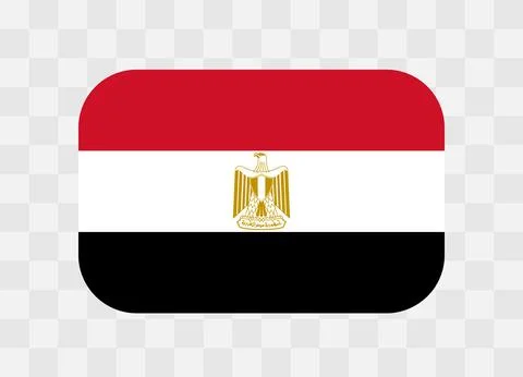 Rounded rectangle flag of Egypt Illustrazione stock