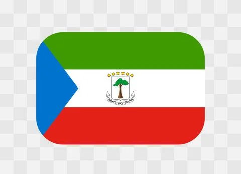 Rounded rectangle flag of Equatorial Guinea Stock Illustration