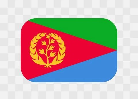 Rounded rectangle flag of Eritrea Illustrazione stock
