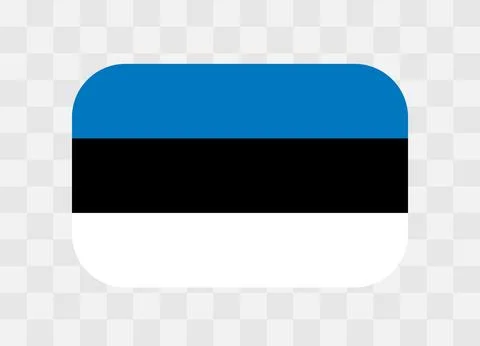Rounded rectangle flag of Estonia Stock Illustration
