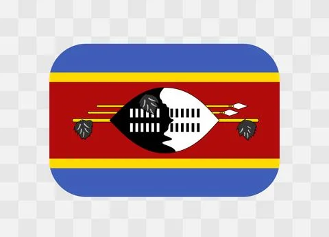 Rounded rectangle flag of Eswatini - former Swaziland Stock Illustration