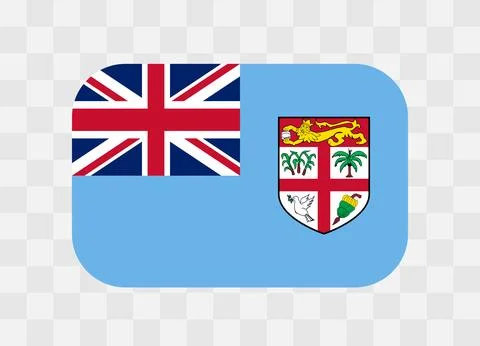 Rounded rectangle flag of Fiji Stock Illustration