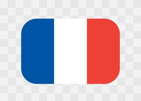 Rounded rectangle flag of France Stock Illustration