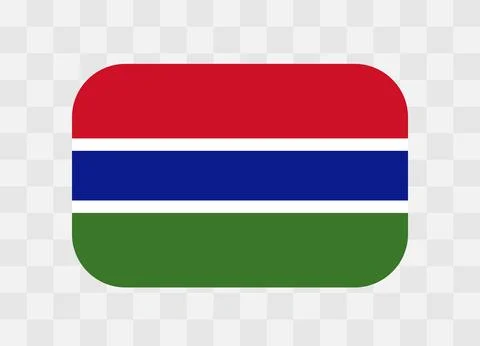 Rounded rectangle flag of Gambia イラスト素材