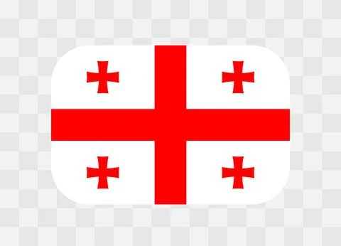 Rounded rectangle flag of Georgia Stock Illustration