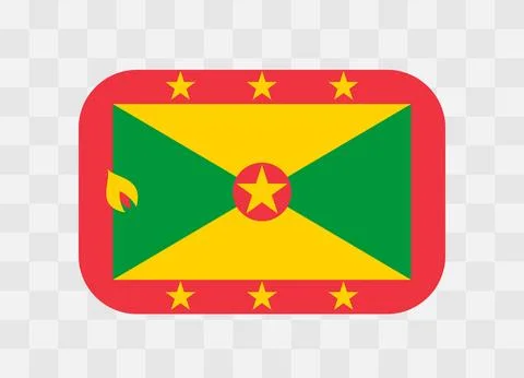 Rounded rectangle flag of Grenada 스톡 일러스트