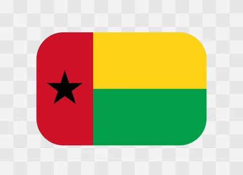 Rounded rectangle flag of Guinea-Bissau Stock Illustration