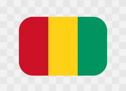 Rounded rectangle flag of Guinea 스톡 일러스트